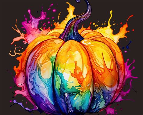 Colorful Watercolor Pumpkins Clip Art By Tanya Kart | TheHungryJPEG