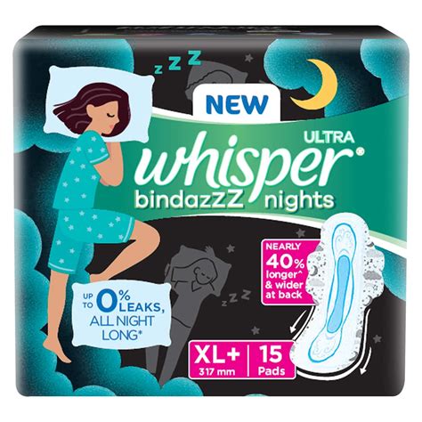 Buy Whisper Ultra Bindazz Night Sanitary Pads Xl15 Pcs Online At