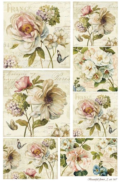 Laminas Decoupage O Transfer Flores Decoupage Vintage Paper Crafts