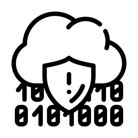 Cloud Data Protection Line Icon Vector Illustration Vector Art