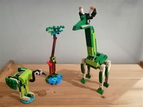 Lego Moc Giraffe Flamingo And Tree By Eliseuv Rebrickable Build