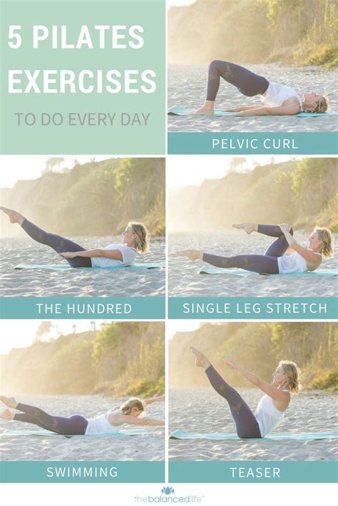 5 Pilates Exercises To Do Every Day Lindywell Pilates Routine Pilates Workout Routine