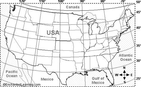 Printable Map Of United States With Latitude And Longitude United States Latitudes