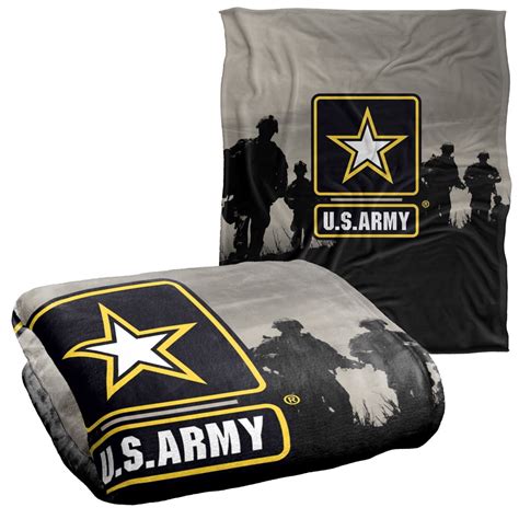 Us Army Blanket 50x60 Us Army Logo With Soldier Silhouette