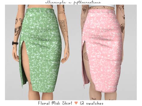 Elliesimple X Fifthscreations Floral Midi Skirt Summer Collection