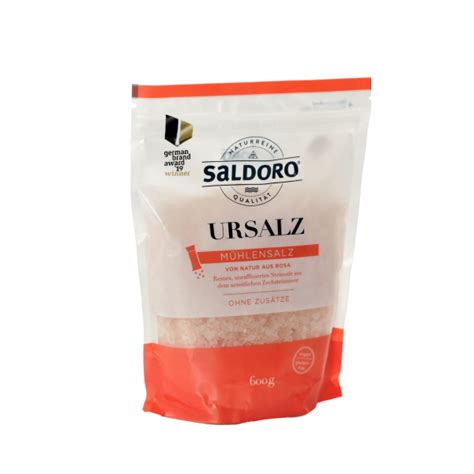 SALDORO Ursalz Mühlensalz Rosa Standbodenbeutel 600g salz kaufen