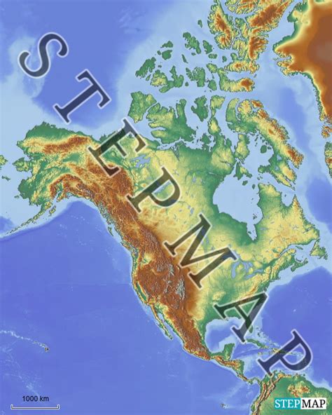 Stepmap Naturr Ume Nordamerika Landkarte F R Nordamerika