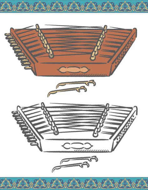 Music Outline Clipart Hammered Dulcimer Musical Instrument Outline