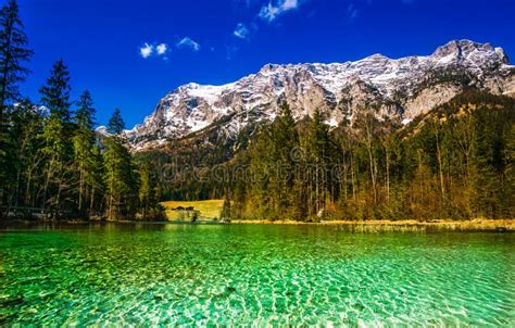 Aerial View Of Lake Hintersee In The Bavarian Alps Stock Image Image