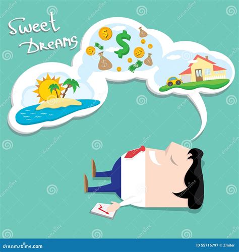 Business Man Dreaming Cartoon Illustration Stock Vector Illustration