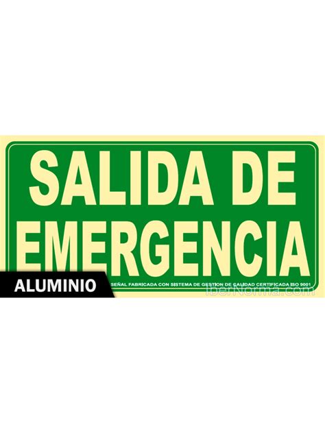 Señal Aluminio Salida de Emergencia NMZ Normaluz