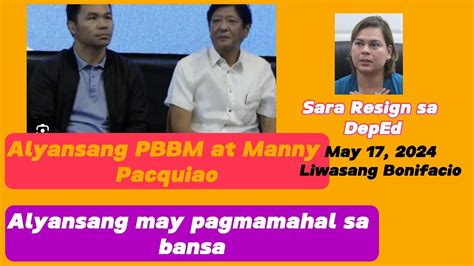 Alyansang Pbbm At Manny Pacquiao Sara Duterte Resign As Deped