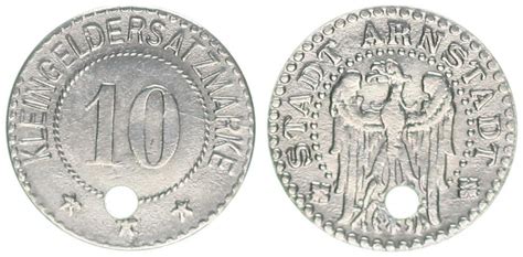 Ohne Jahr Arnstadt 10 Pfennig Gelochte Probe In Eisen EF MA Shops