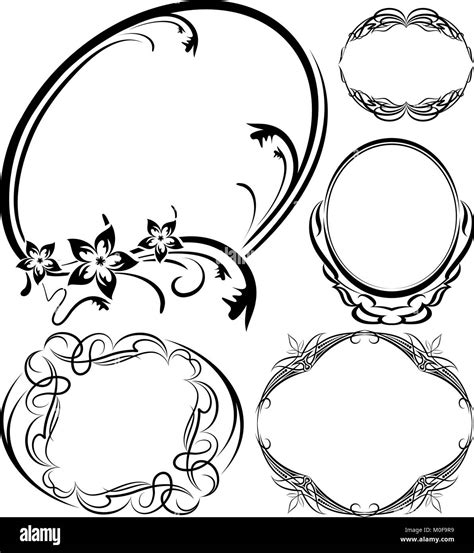 Set of 5 elegant oval frames. VECTOR Stock Vector Image & Art - Alamy