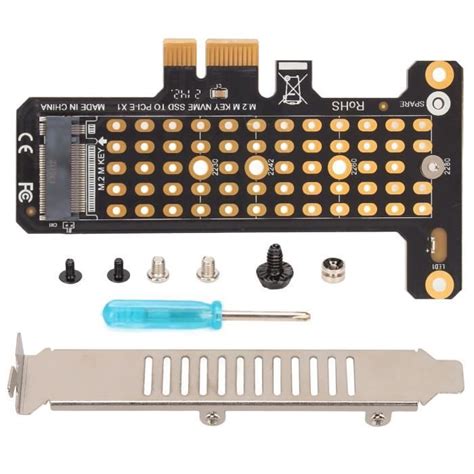 Qiilu Carte PCIE NVMe Carte Riser NVMe M 2 vers PCIE X1 déflecteur