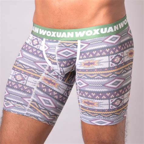 Sexy Underwear Men Boxer Shorts Homme Lycra Cotton Printed Panties U Convex Pouch Low Waist