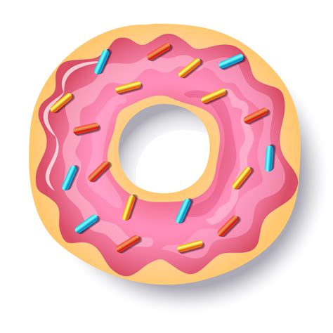 Testy donut illustration with dropping shadow. PNG with transparent ...