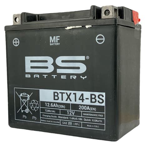 BATERIA BTX14 YTX14 ACIDO BS BATTERY