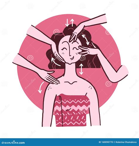 Illustration Tirée à La Main Par Le Vectoriel Du Massage Du Visage Et