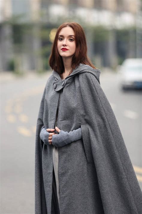 Maxi Hooded Wool Coat Cloak Cashmere Cape Maxi Wool Etsy