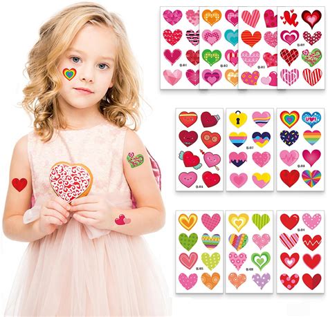 Amazon Valentines Heart Tattoos 100PCS Konsait Valentines Day