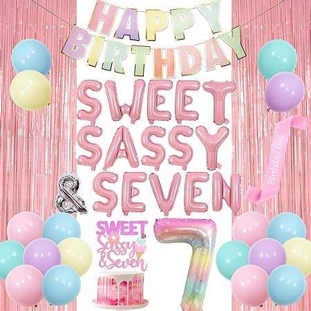 Amazon Wonmelody Sweet Sassy And Seven Birthday Party Decorations