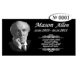 24x12x3 Inch Headstone Tombstone Grave Marker People Pets Solid