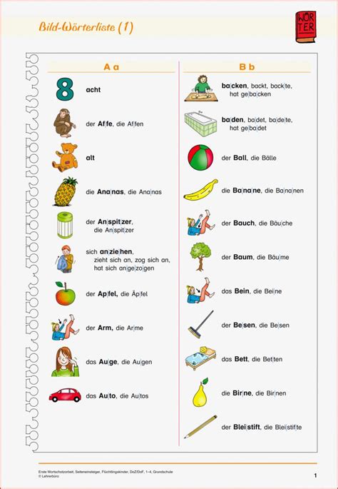 Daf Daz Arbeitsbl Tter Grundschule Lehrerb Ro Kostenlose