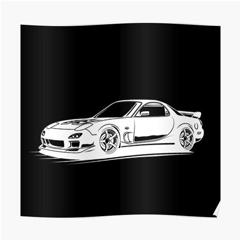 Mazda Rx7 Rotary Engine White 1 Poster For Sale By Hans Studio