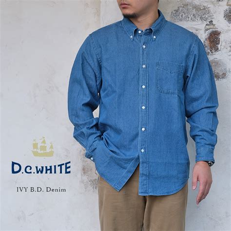 D.C.WHITE ディーシーホワイト IVY B.D. Denim アイビー ボタンダウンシャツ デニム コットン アイビー アメトラ 日本 ...