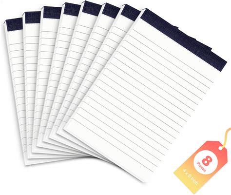 Small Notepads A6 Paper Pads 8 Pack Lined Note Pads A6 Notepad 80 GSM