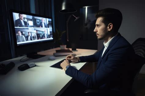 Premium Ai Image Person Using Video Conferencing Tool To Conduct