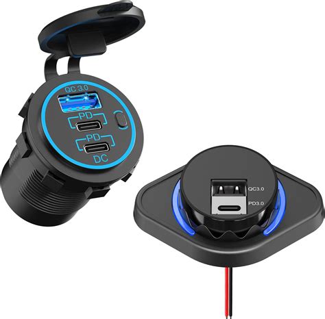 Amazon V Usb Outlet Usb C Car Charger Socket Waterproof Power