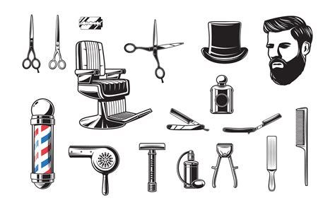 Barber Shop Elements Vector And Illustration 25770690 Vector Art At