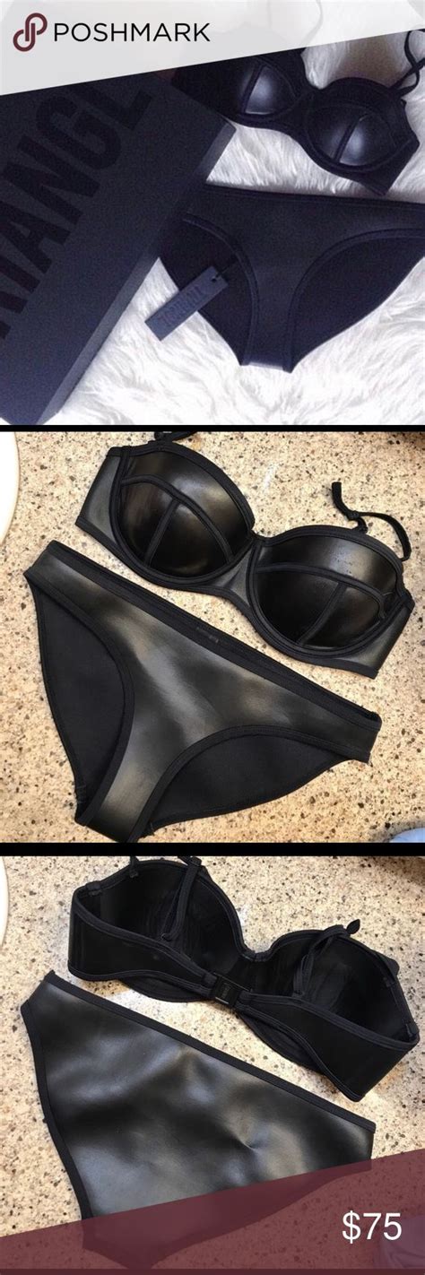 Triangl Matte Black Leather Bikini