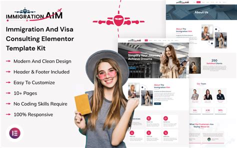 Immigration Aim Immigration And Visa Consulting Elementor Template Kit