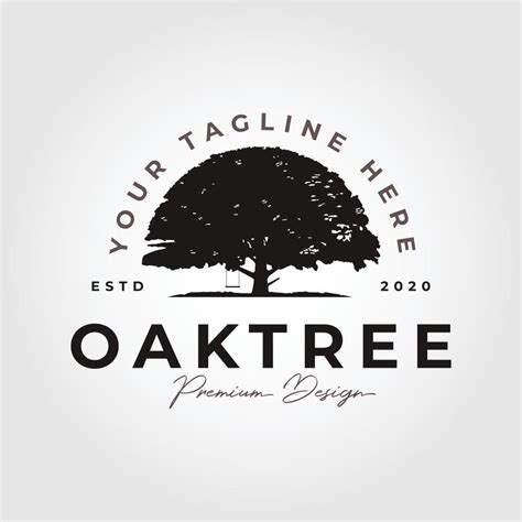 vintage oak tree logo vector symbol with typography design. 21887098 ...