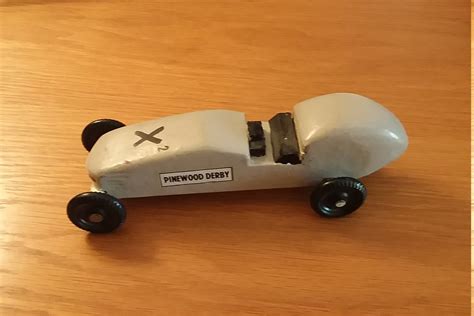 Pinewood Derby Racing Car Hand Carved Hand Painted With Pinewood