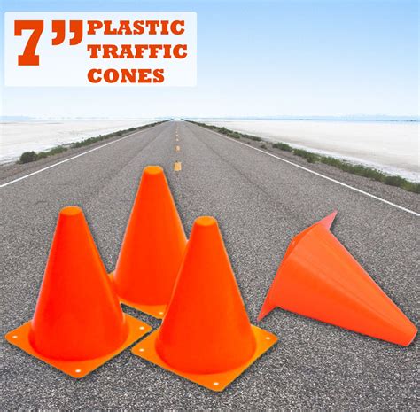 7 Inch Plastic Traffic Cones 12 Pack Of 7” Multipurpose Construction