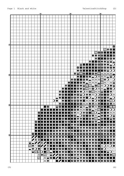 Black And White Cross Stitch Pattern Pdf Beginners Cross Etsy