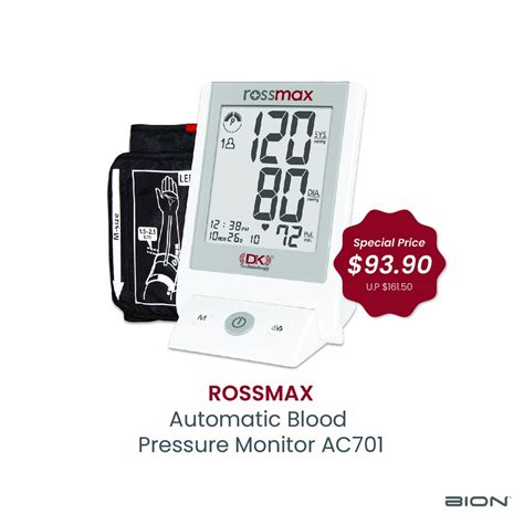 Rossmax Automatic Blood Pressure Monitor Ac701 5 Yrs Warranty Digital