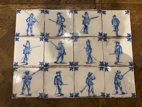 Proantic Carreaux En Faience De Delft