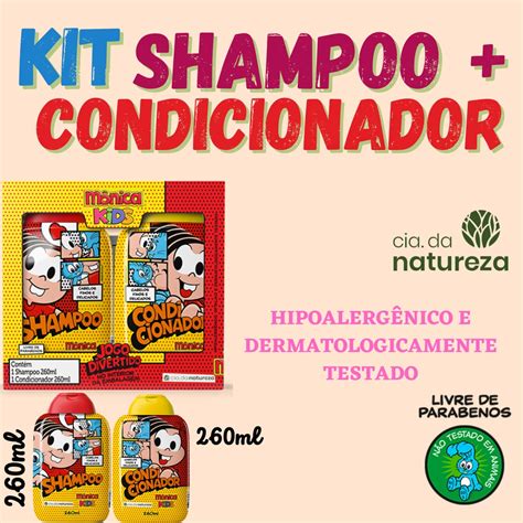 Kit Monica Infantil Shampoo E Condicionador Turma Da Monica Para