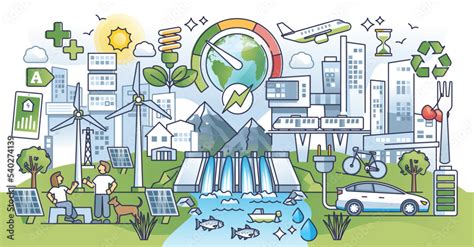 Sustainable Environment Scene With Effective Smart City Outline Concept Urban Ecosystem Life