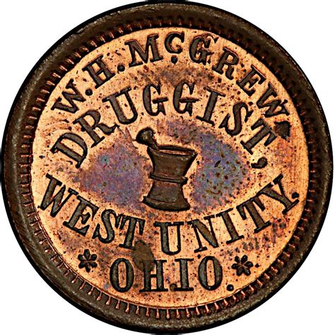 Civilwartokens OH930B 2a R6 West Unity Ohio Druggist Civil War