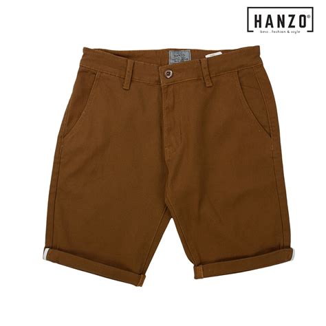 Hanzo Men Short Pant Slim Fit Cotton Pant Casual Short Pant Seluar