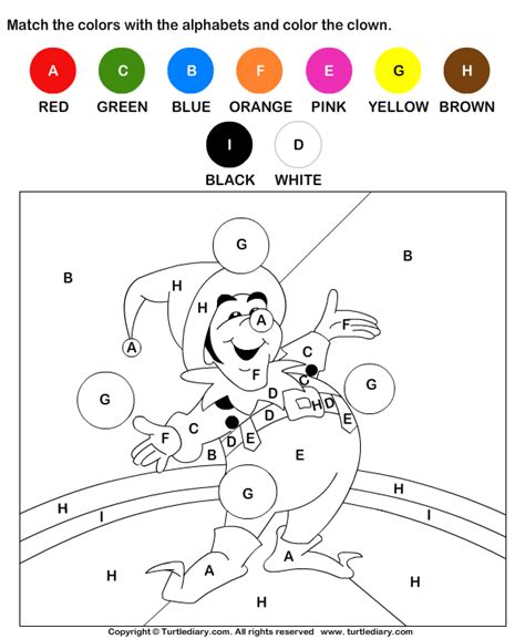 Color by Alphabet | Turtle Diary Worksheet