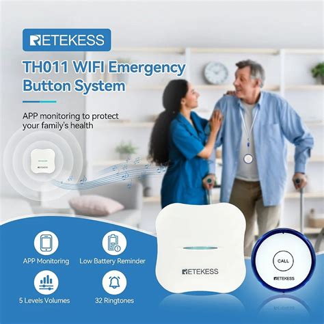 Retekess TH011 Receiver And TH013 Emergency SOS Call Buttons A WiFi