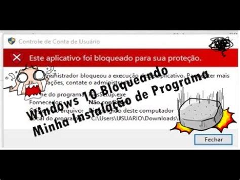 Não Consigo instalar programa no windows 10 problema resolvido YouTube