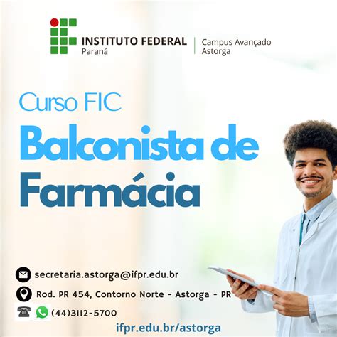 IFPR ASTORGA ABRE E VAGAS REMANESCENTES PARA O CURSO DE FORMAÇÃO